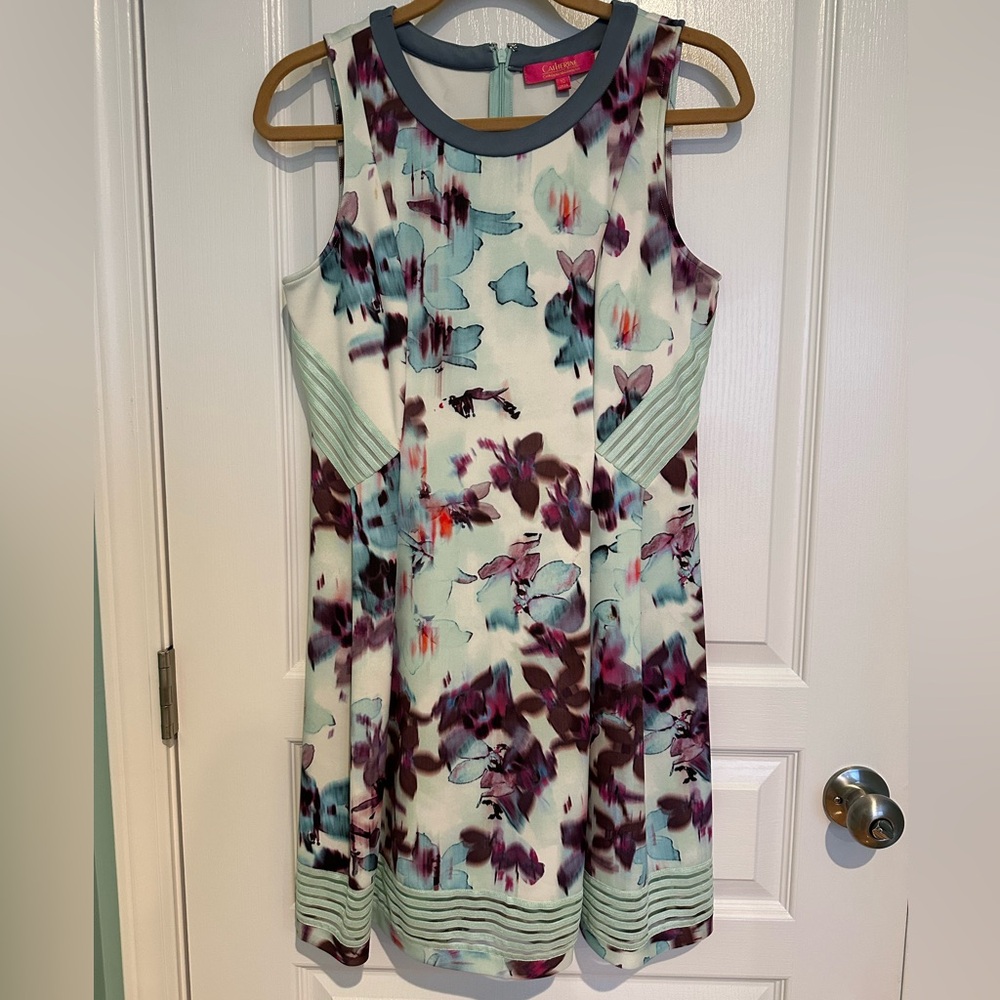 Catherine Malandrino Stylish Dress - Gray and purple & mint green/blue
